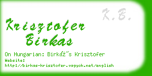 krisztofer birkas business card